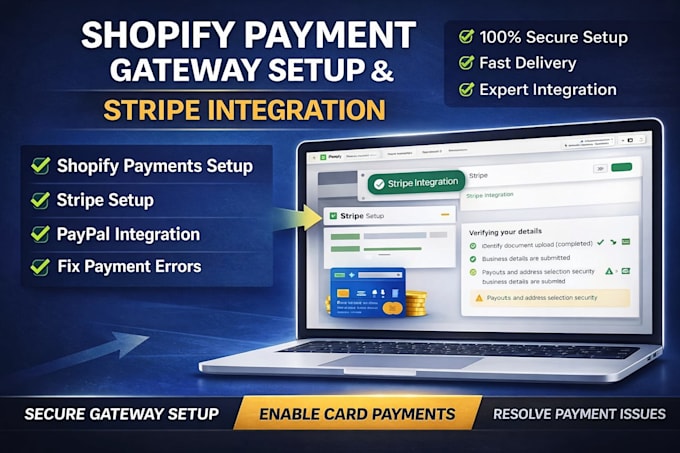 integrate payment gateway on shopify, stripe, paypal, flutterwave, paystack