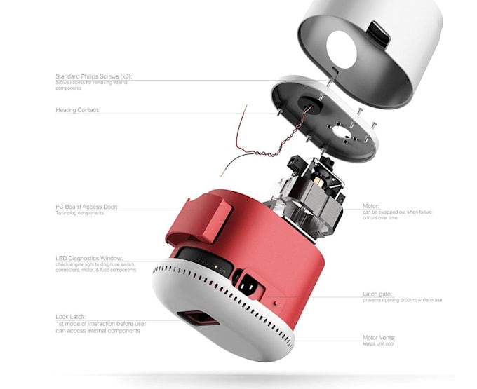 create 3d exploded view design for machines, products, and mechanic assemblies