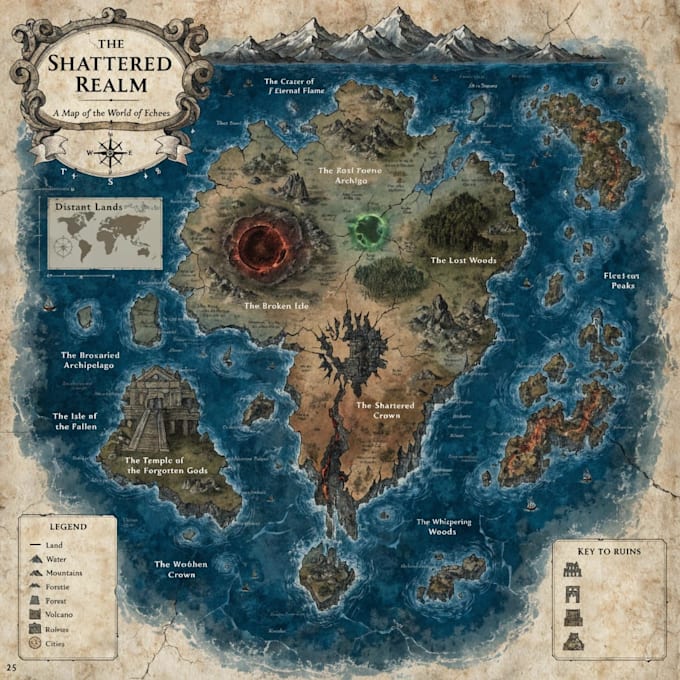 draw high quality professional fantasy map for dnd campaign