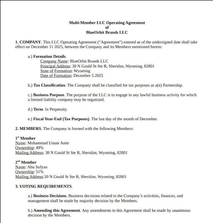 create a professional operating agreement for your llc