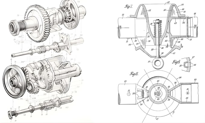 create uspto compliant patent drawing wipo, utility patent, technical drawing
