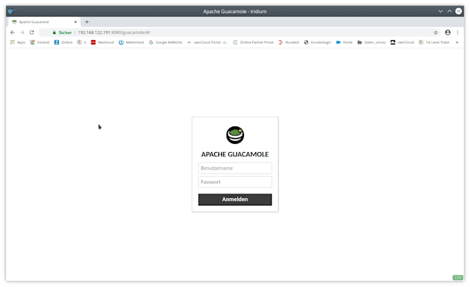 install and configure the guacamole web applications