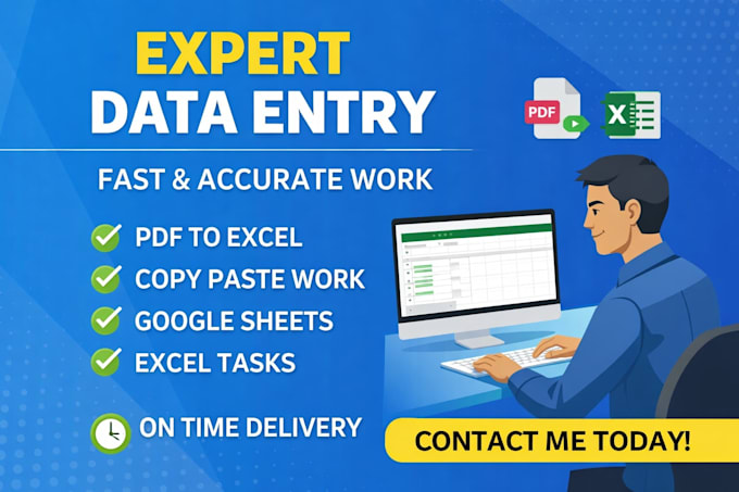 convert PDF to excel or spreadsheet data entry