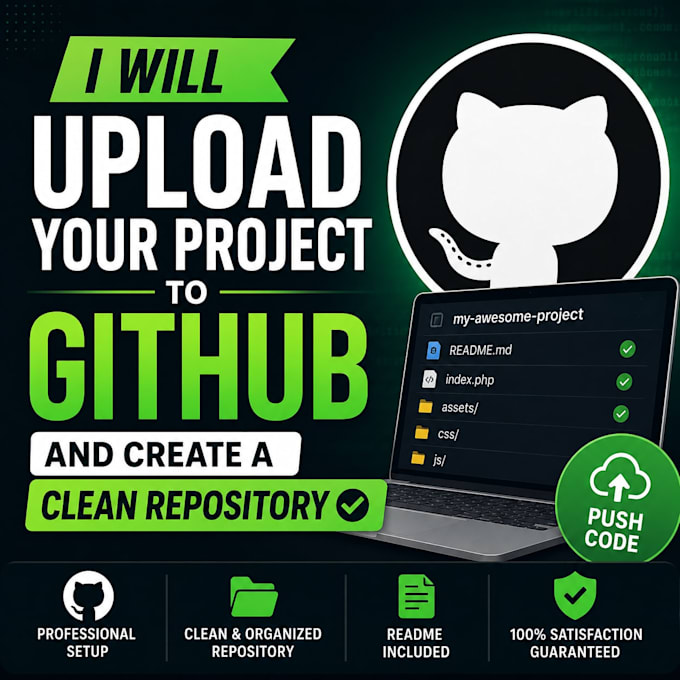 upload flutter, PHP or web projects to github