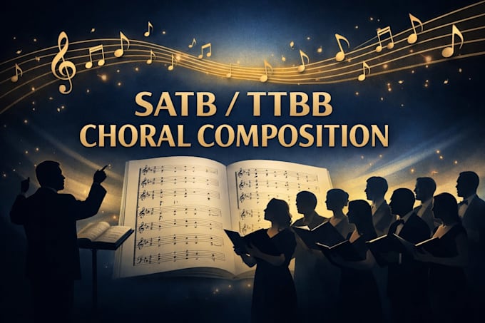 compose custom satb or ttbb choral music with vocal harmony