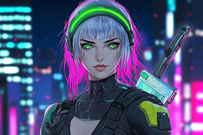 Do anime style cyberpunk characters and sci fi illustrations by ...