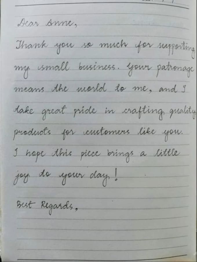 write in elegant and neat cursive handwriting