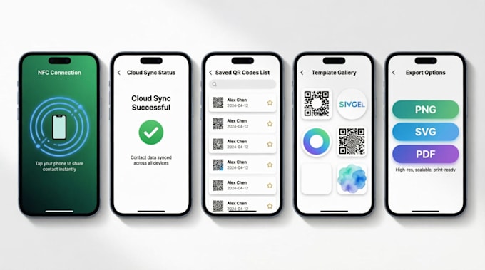 create qr code scanner generator digital business card android app
