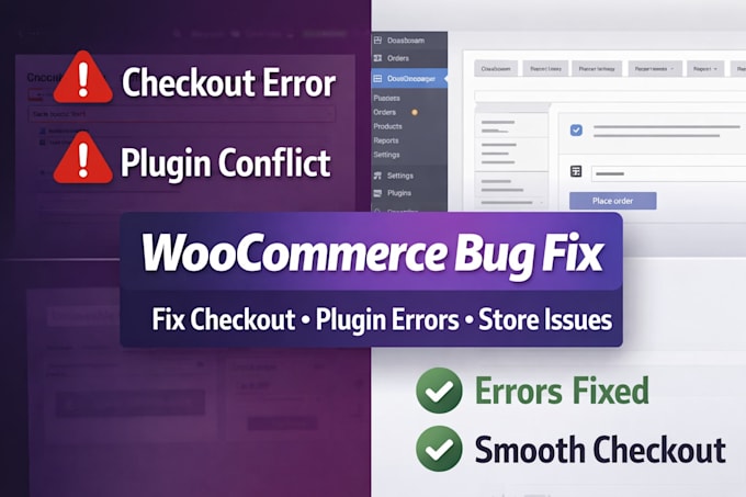 fix woocommerce errors, fix bugs, checkout issues, critical errors elementor fix