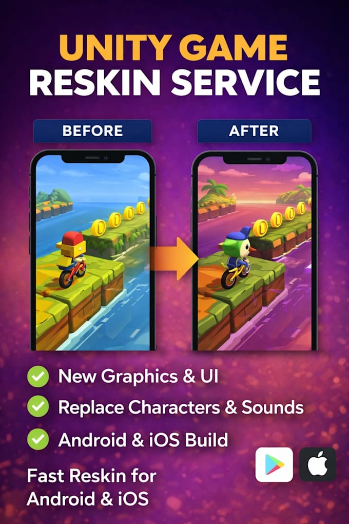 reskin your unity mobile game for android and ios
