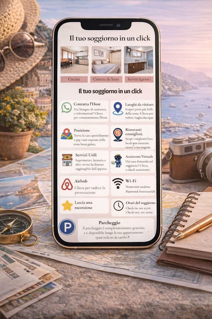 create design a modern airbnb welcome guide or guest guide