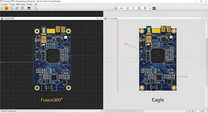 design pcb boards in fusion360 and eagle, pcb design software