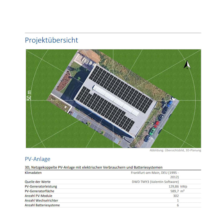 design a solar pv system using pvsol with full simulation