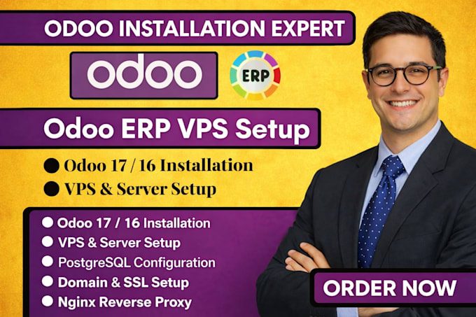 install, configure odoo 17, 16 erp on your vps or server with domain and SSL