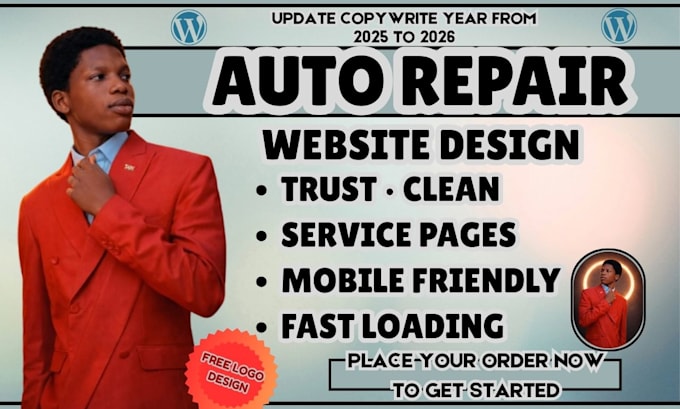 auto repair website, mechanic website design, auto service website