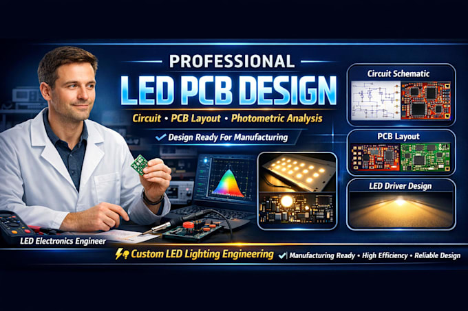 Led-beleuchtungs-pcb-layout, schaltplan und photometrische berechnung ...