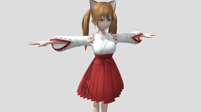 create a custom mmd 3d character model with rigging and facial expressions