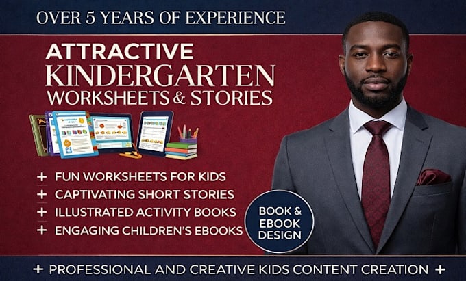 design kindergarten, activity books, and kids workbooks