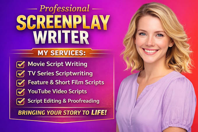 do screenplay, scriptwriting, moviescript writing, screenwriting, tv series