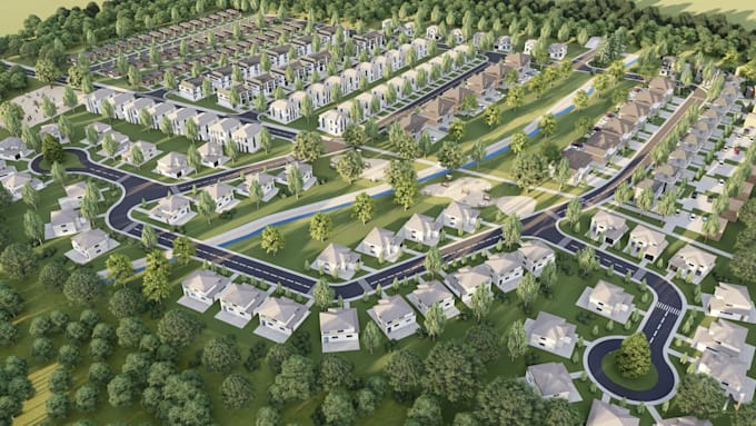 design your 3d city plan design, urban planning, master planning, 3d cityscape
