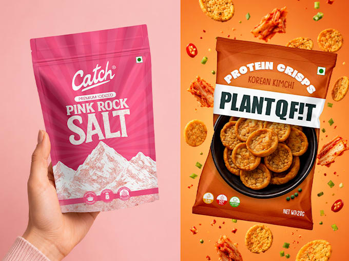 design food packaging, pouch, label and box packaging