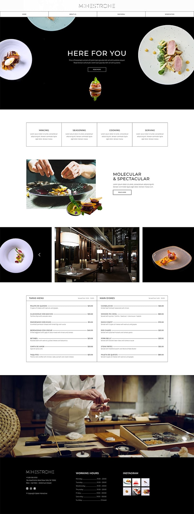 do fine dining website design