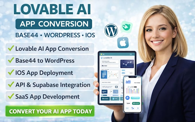 convert lovable ai to wordpress, base44 to wordpress lovable to ios lovable dev