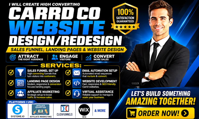 do carrd co systeme io, wix, webflow clickfunnel getresponse landing page expert