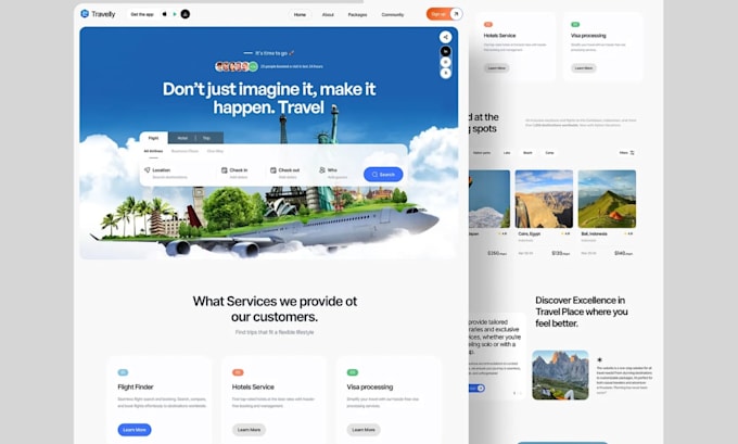 design a tour operator or travel agency website with booking system