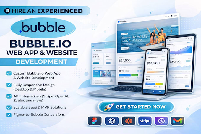 develop bubble io website, bubble mvp, bubble app,adalo bubble web app saas mvp