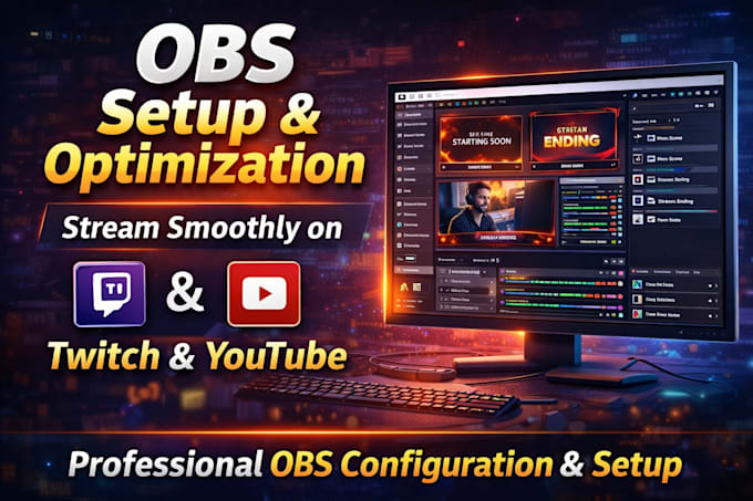 professionally setup obs studio for streaming and recording