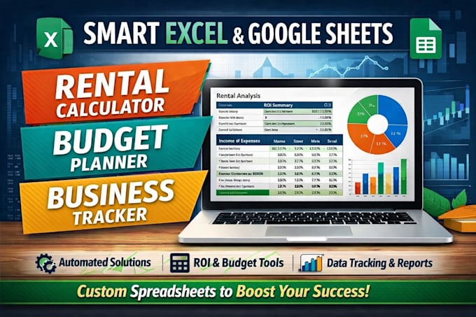 smart excel google sheets for rental property calculator budget business tracker