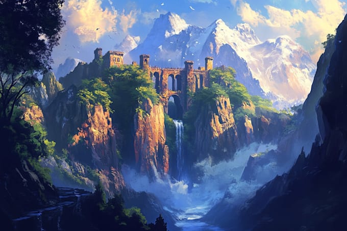 create fantasy landscape illustrations