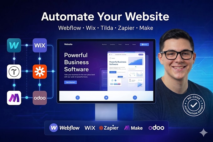 design and automate your website using webflow, wix, zapier, and make