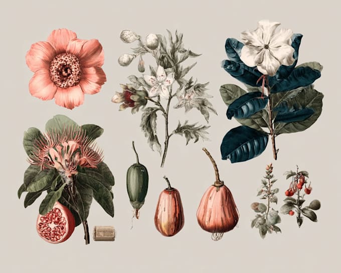 create digital botanical illustrations for print or web