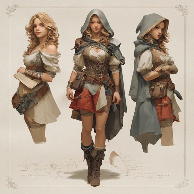draw fantasy character and dnd character illustration