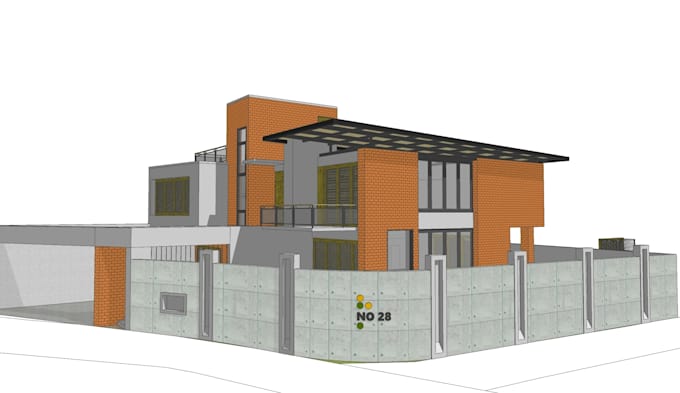 3d model your building exterior in sketchup