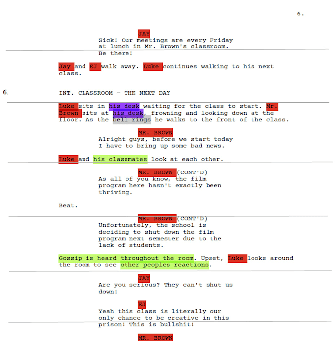edit and breakdown your screenplay professionally