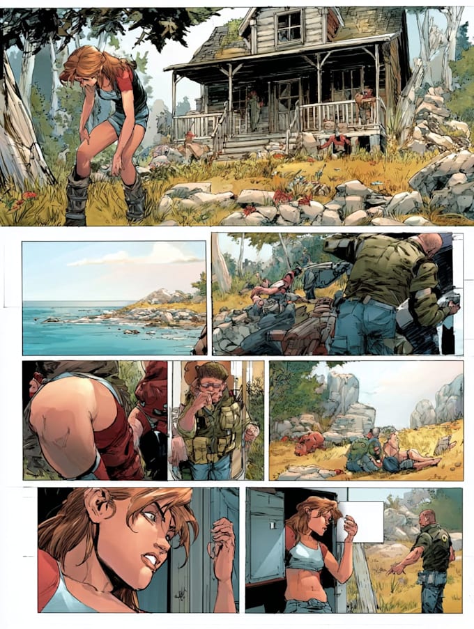 draw a professional comic strip artwork