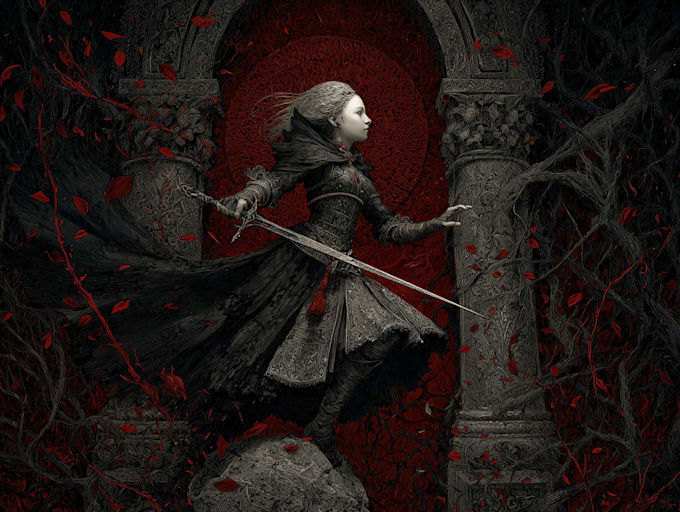 design dark fantasy horror character art, monster, demon