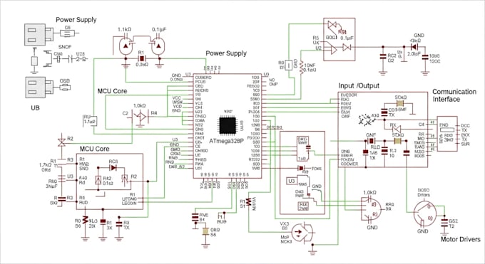 Conception de circuit imprimé, schémas, pcb, contrôle mcu dans kicad ...