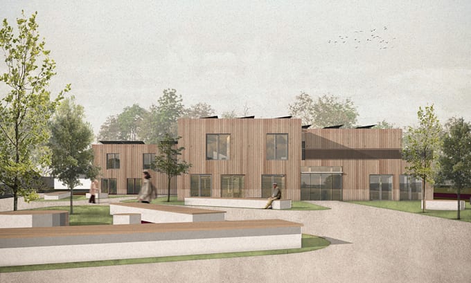 do architectural collage render in photoshop