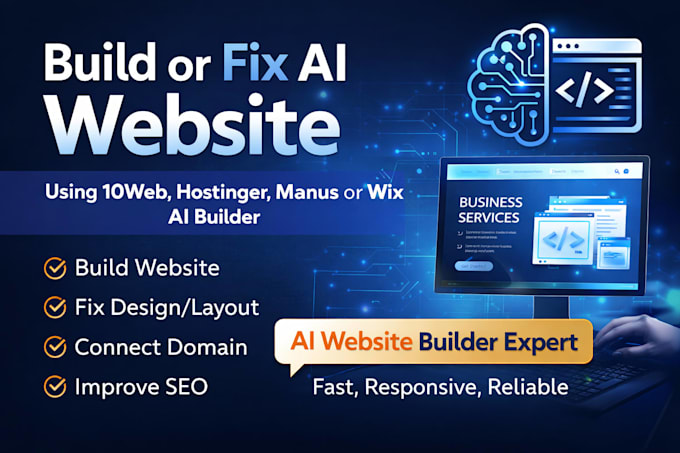 build or fix ai website using 10web, hostinger, wix ai builder