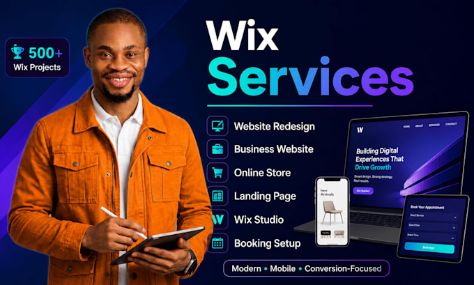 do wix website redesign, wix website design, build wix website