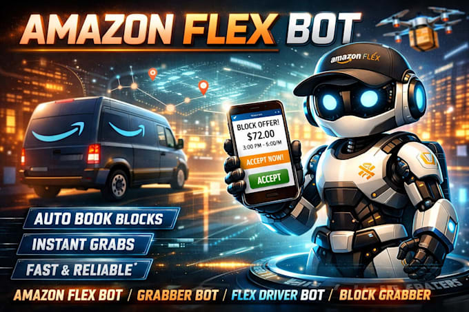 build amazon flex bot, grabber bot, amazon flex flex driver bot, block grabber