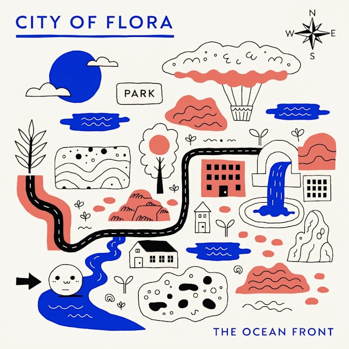 do unique hand drawn map vector illustration