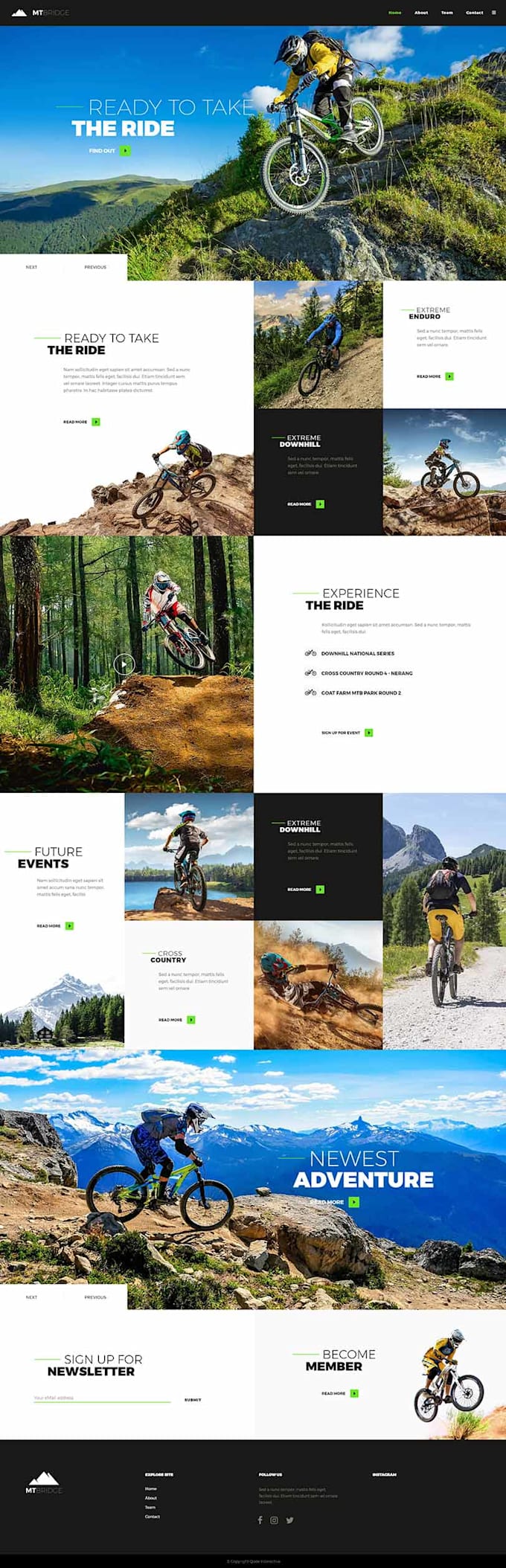 do mountain biking website design