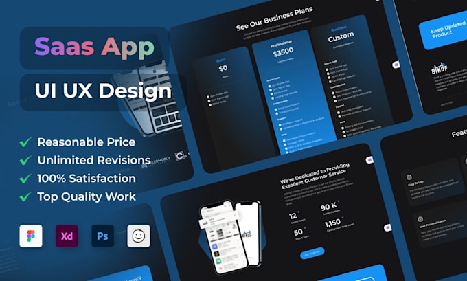 design professional saas application UI UX design in figma