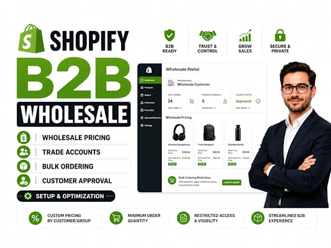 setup shopify b2b wholesale pricing trade accounts and bulk ordering