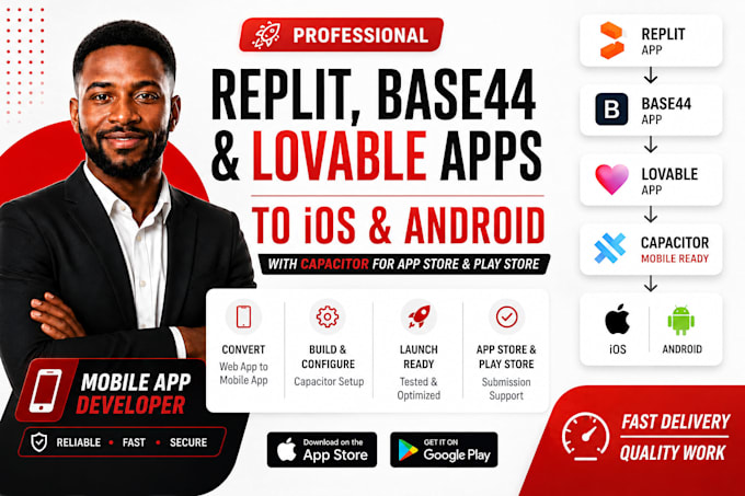 convert replit base44 apps to ios android with capacitor for appstore playstore